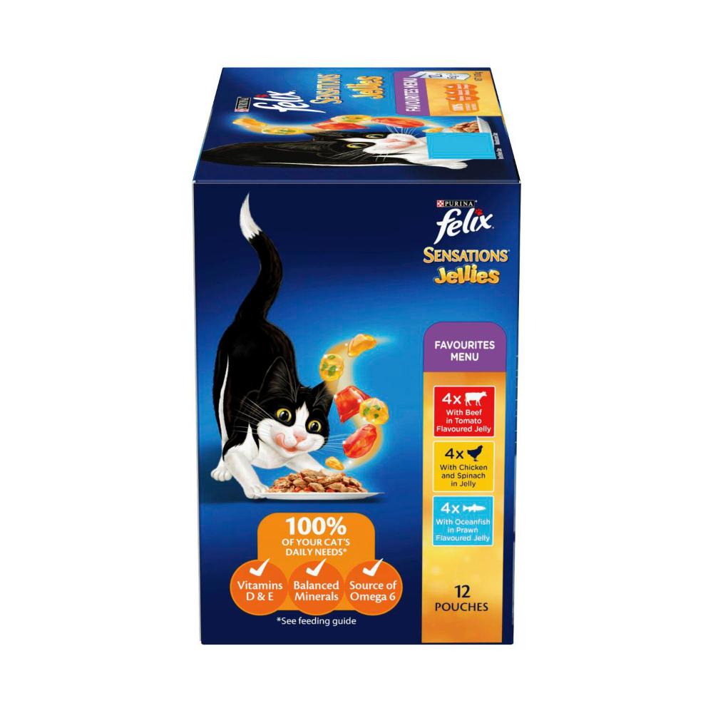 Felix Sensations Jellies Favourites Menu Cat Food 12x85g