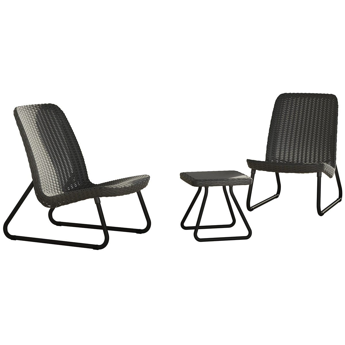 Keter Rio 3 Piece Patio Set Black Polypropylene