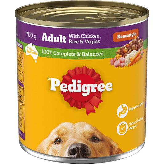 Pedigree Homestyle With Chicken Rice & Veggies Wet Dog Food Can 700g