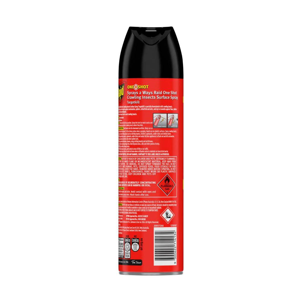 Raid One Shot Pest Surface Crawling Insects Spray Target Kill - 300g