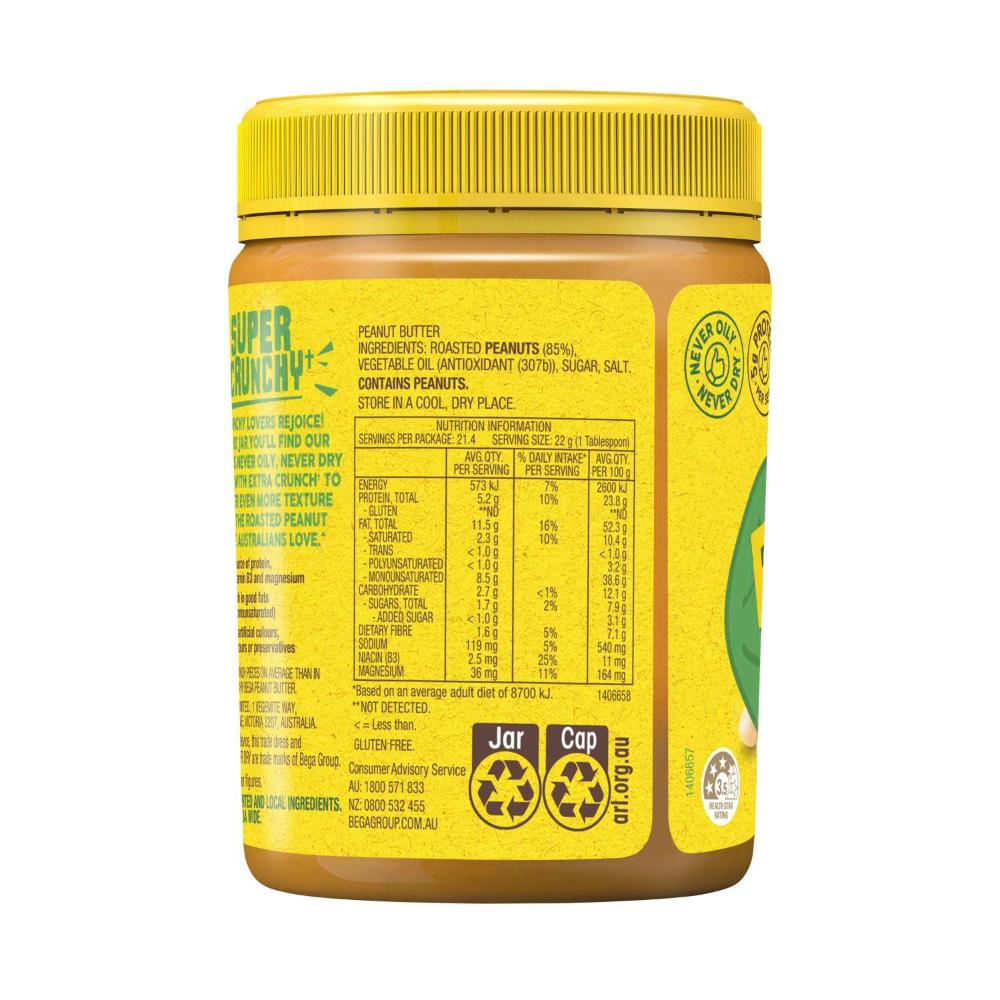 Bega Super Crunchy Peanut Butter - 470g