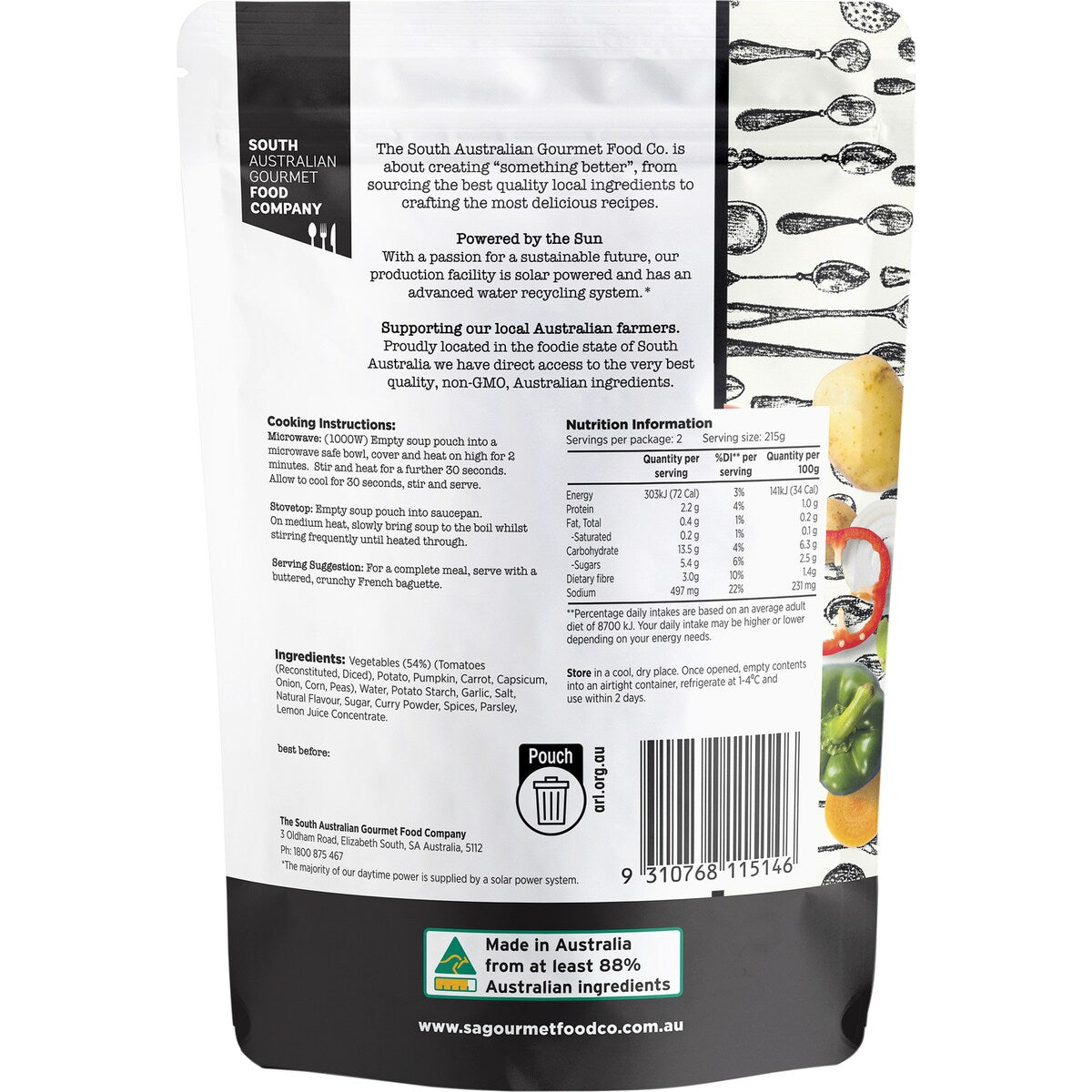 South Australian Gourmet Food Company 8 Garden Vegetable Soup 430g