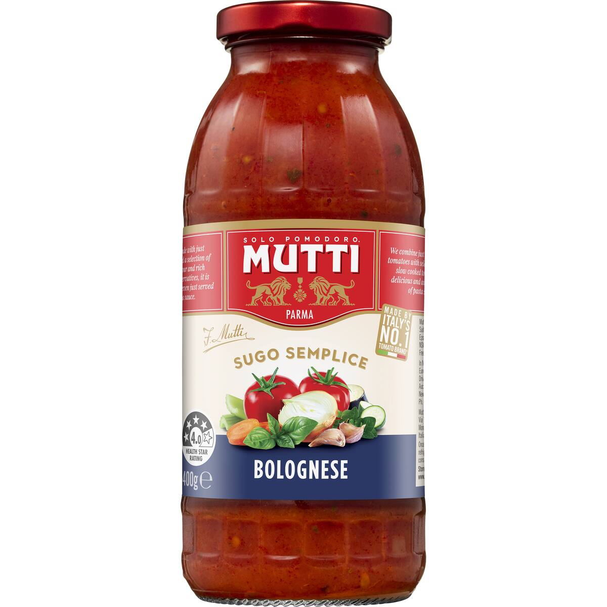 Mutti Sugo Semplice Pasta Sauce Bolognese 400g