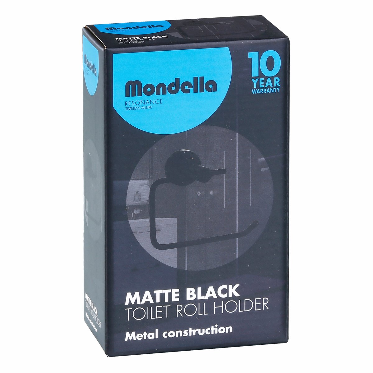 Mondella Matte Black Toilet Roll Holder - 150mm x 120mm x 70mm
