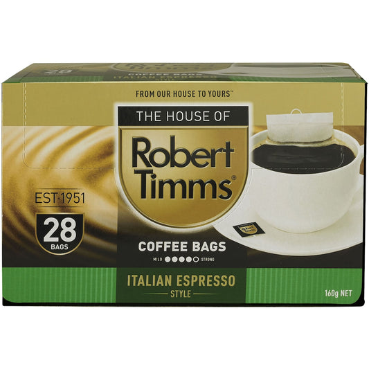 Robert Timms Italian Espresso Style Coffee Bags 28 Pack