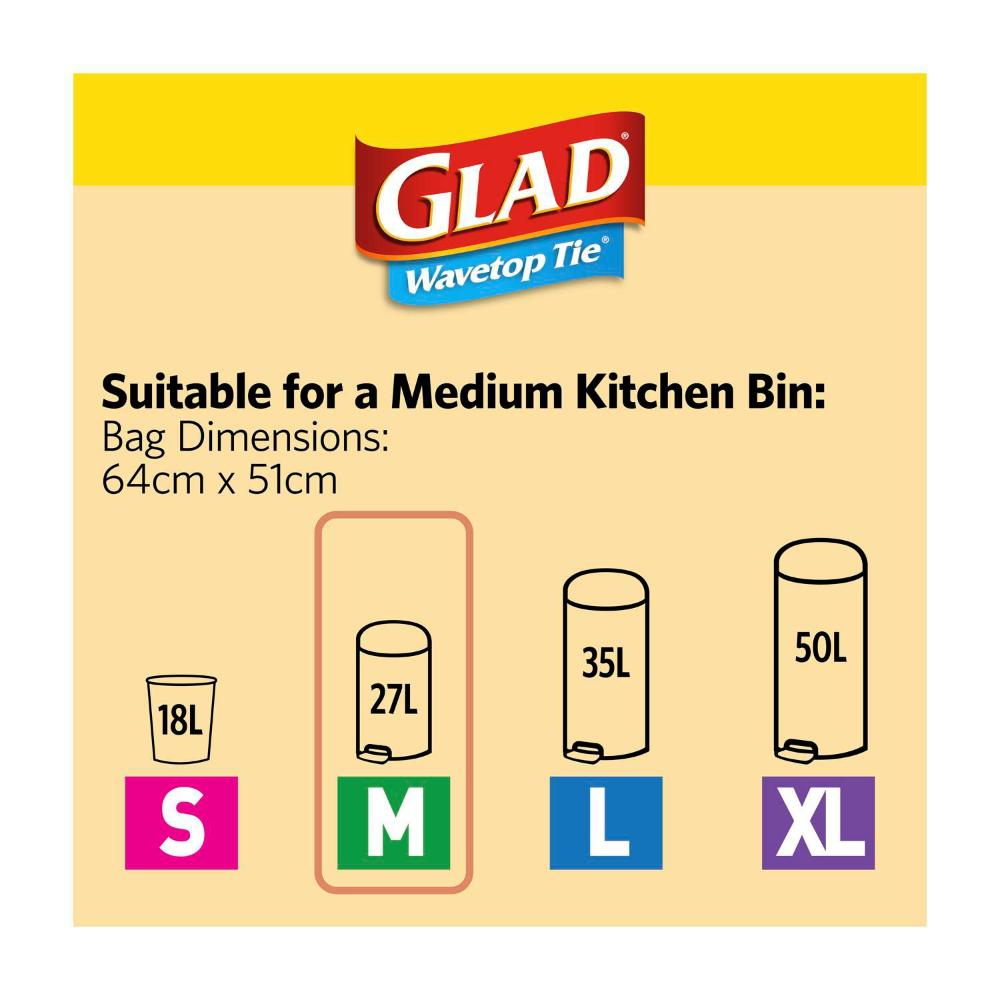 Glad Kitchen Tidy Bag Wavetop Medium | 40 pack