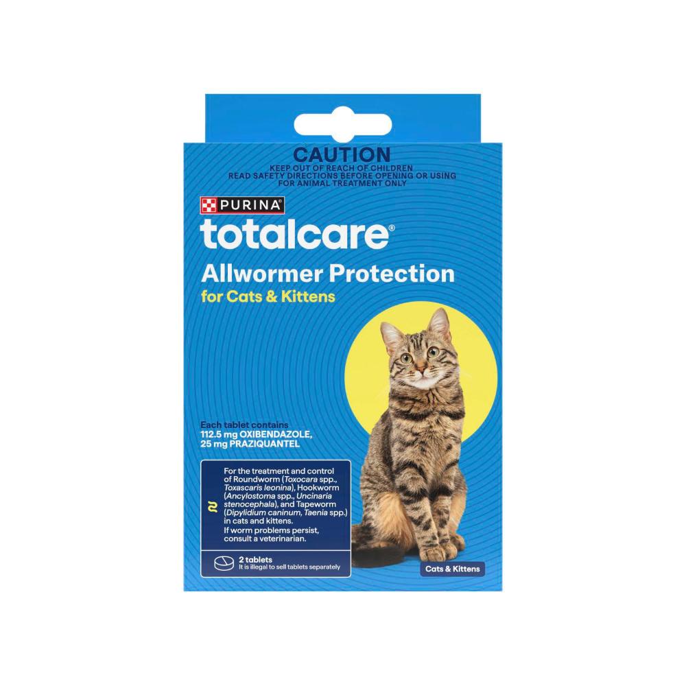 Purina Total Care Palatable Allwormer Cat Kittens Treatment Tablets | 2 pack