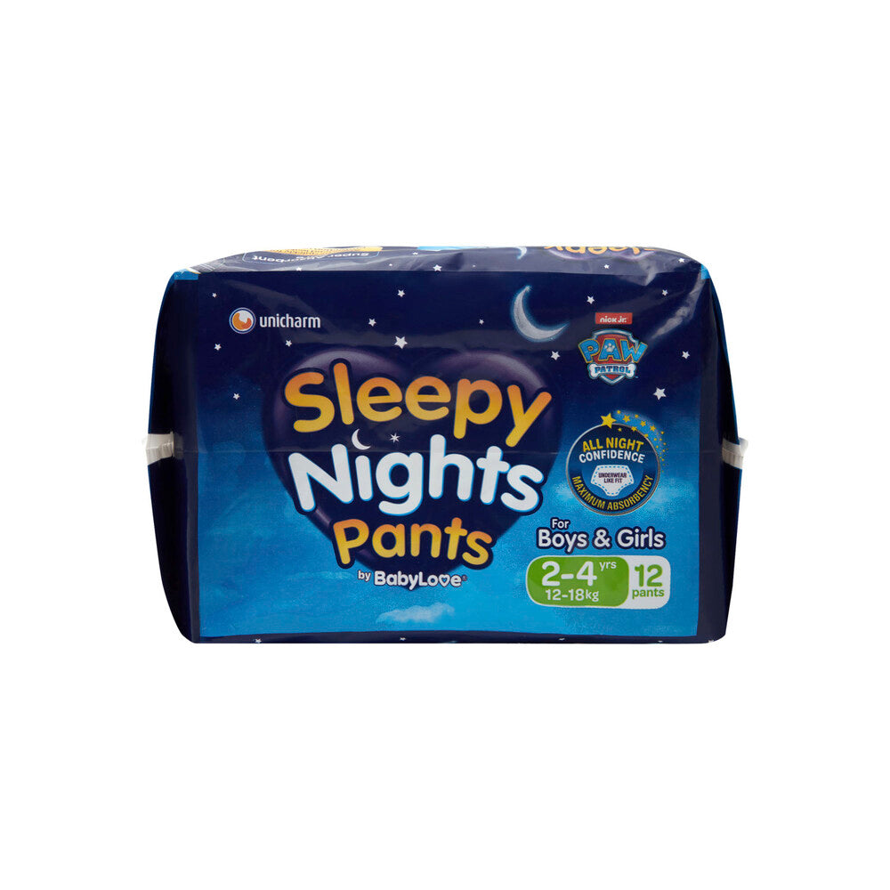 Babylove Sleepynights Night Time Pants 2-4 Years (12-18kg) - 12 Pack