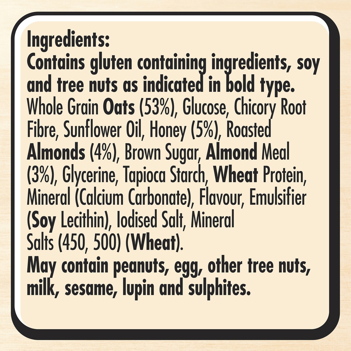 Uncle Tobys Oats Breakfast Bakes Cereal Bar Honey & Roasted Almond 260g