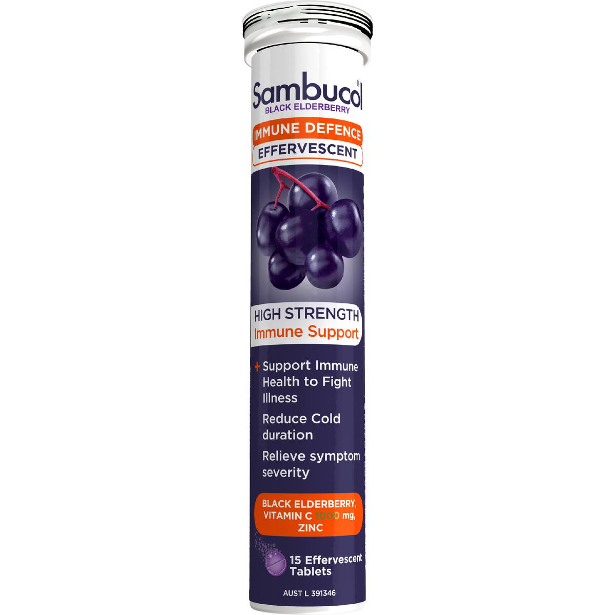 Sambucol Immune Defence Efferevescent Tablets Elderberry 15 Pack
