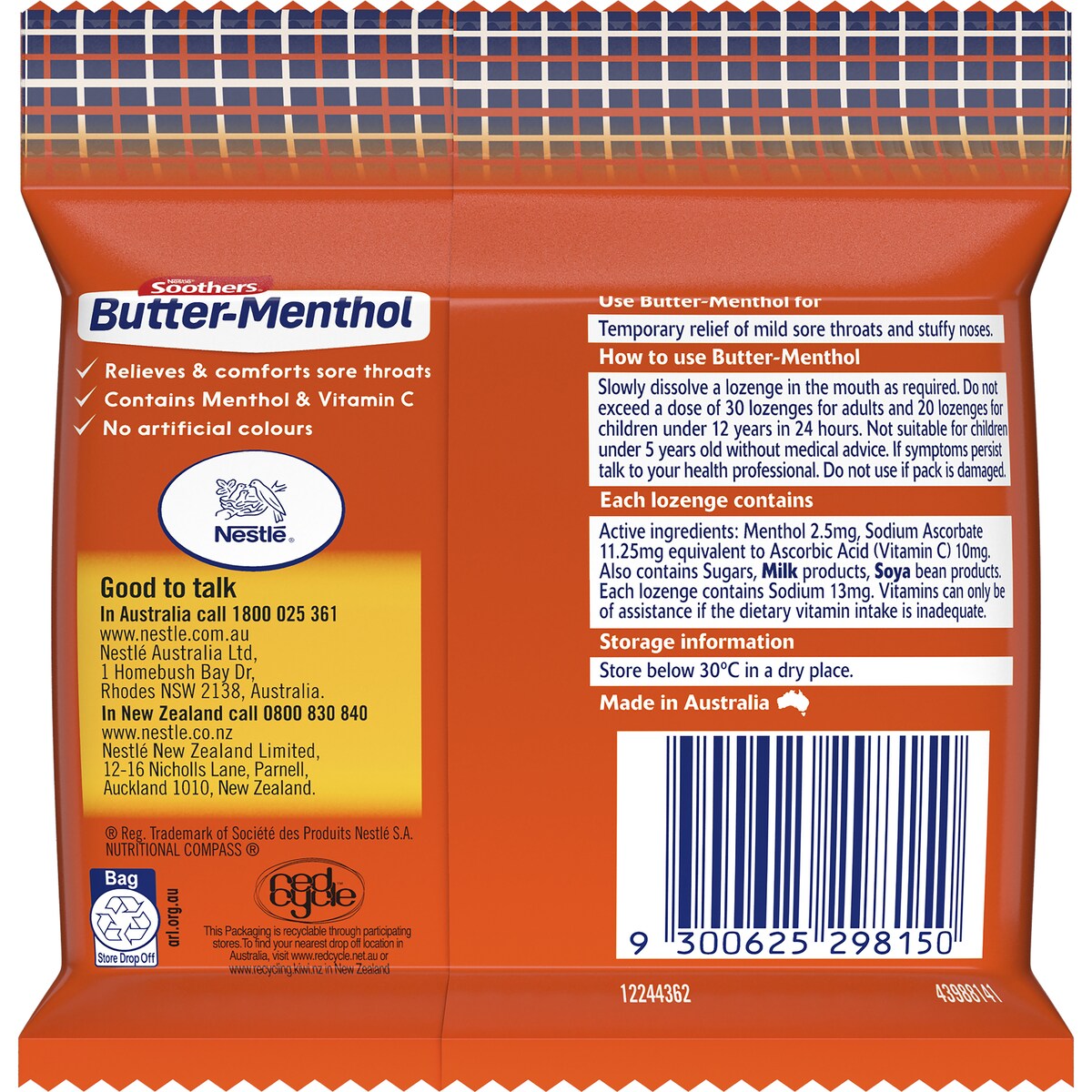 Nestle Soothers Butter-menthol Throat Lozenge 3 Pack
