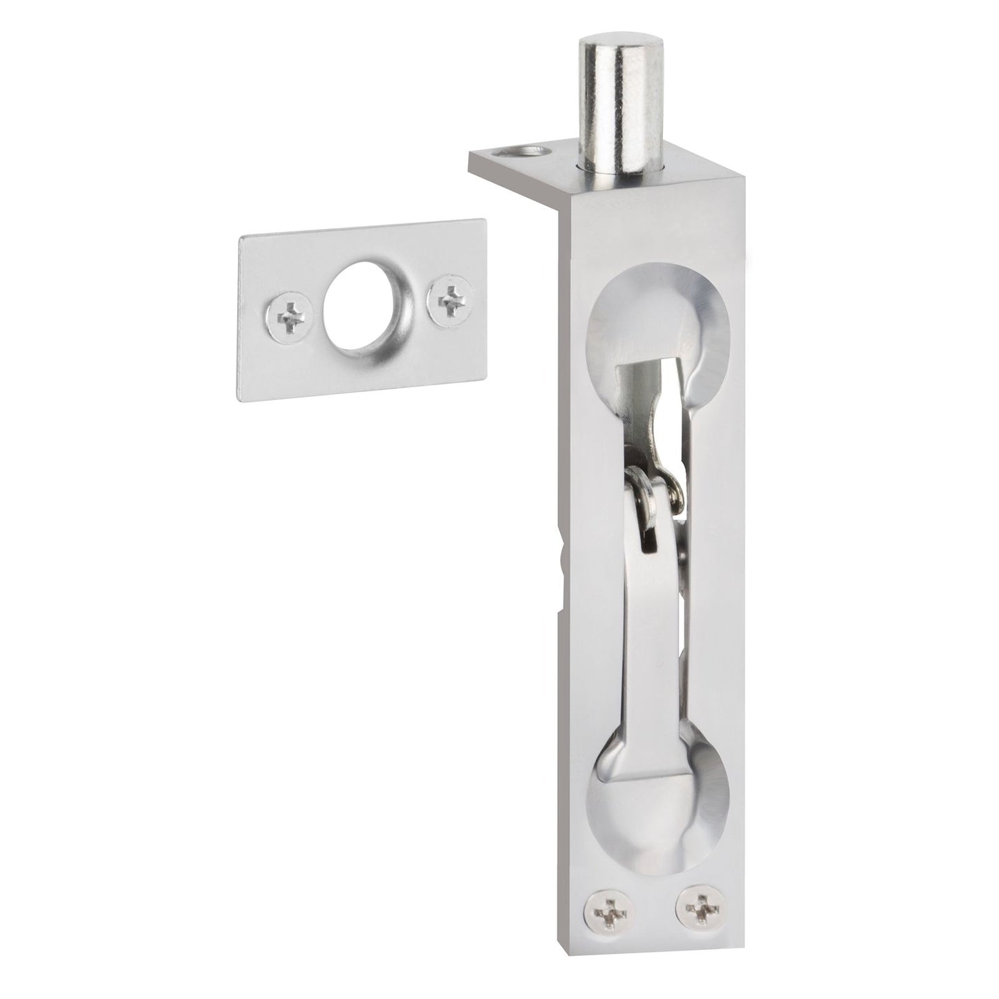 Delf Architectural Satin Chrome Flush Bolt - 110 x 21mm