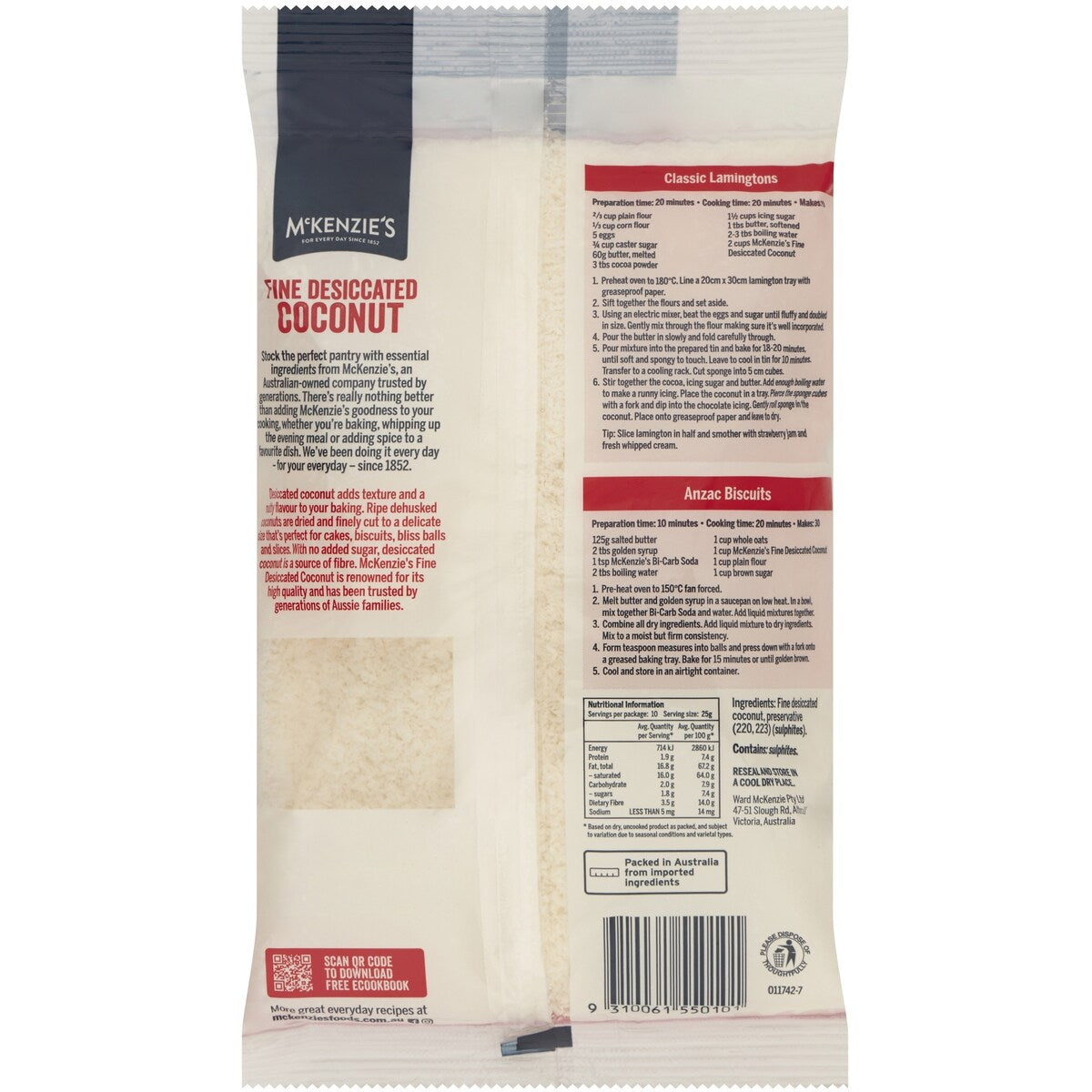 McKenzie's Coconut Fine Desiccated 250g