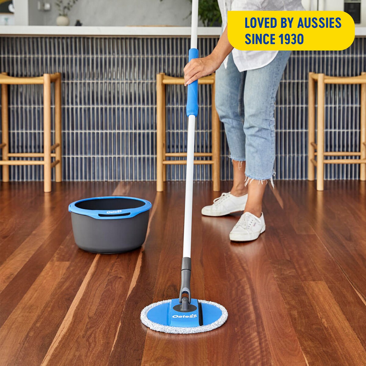 Oates Spin & Clean Compact Spin Mop & Bucket Set Each