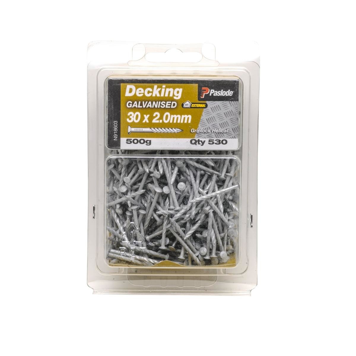 Paslode Griplock Nails 30mm x 2mm Galvanised Steel 500g Pack
