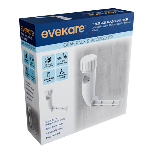 Evekare Toilet Roll Holder Rail Slider - White