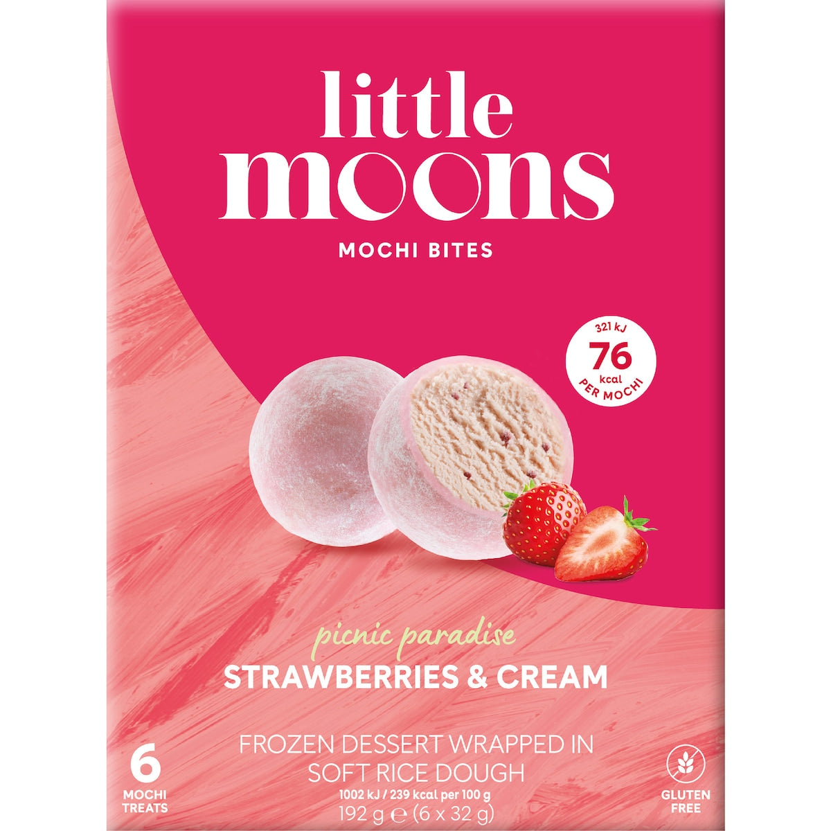 Little Moons Mochi Bites Strawberries & Cream 6 Pack