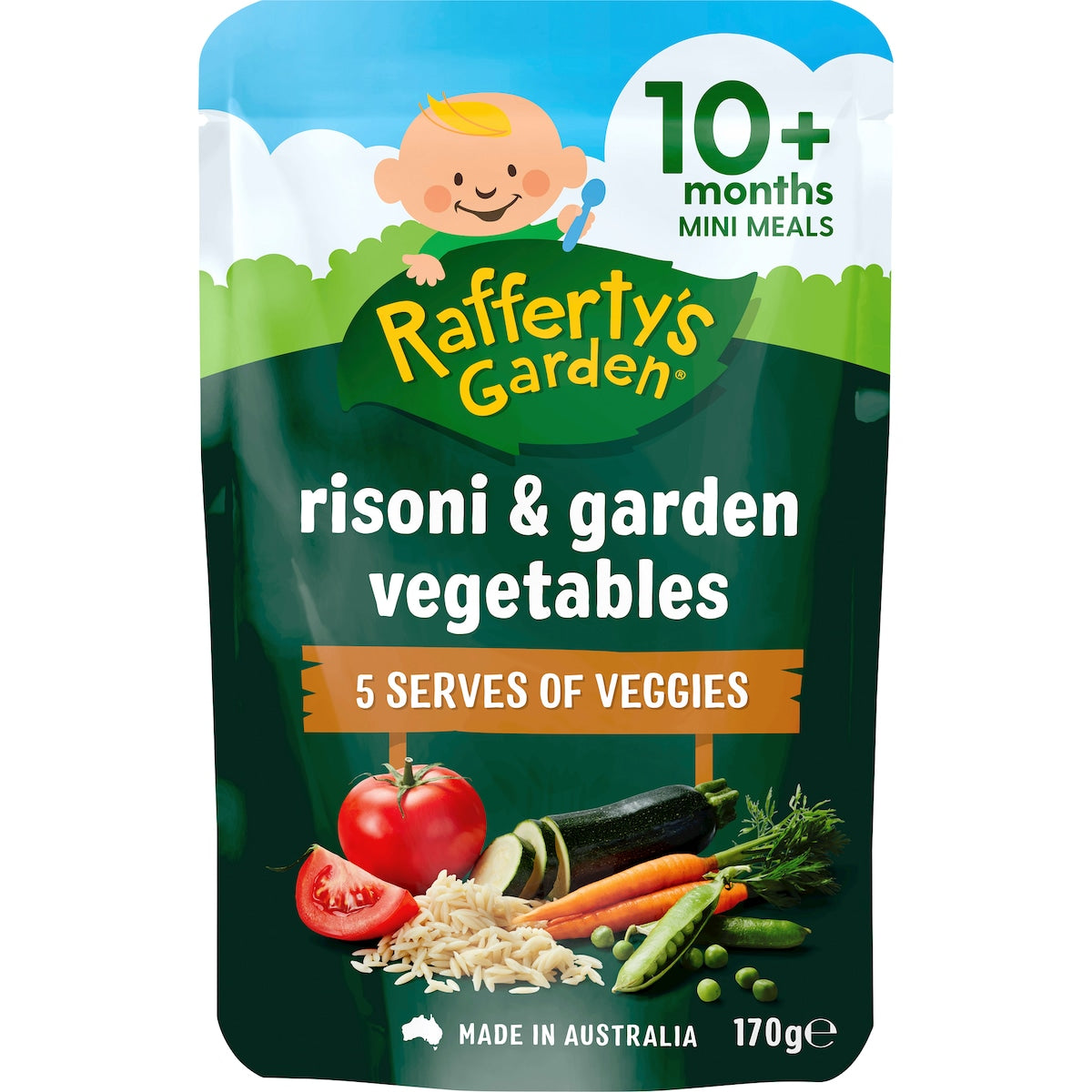 Rafferty's Garden Baby Food Pouch Risoni Pasta & Garden Vegetables 10+ Months 170g