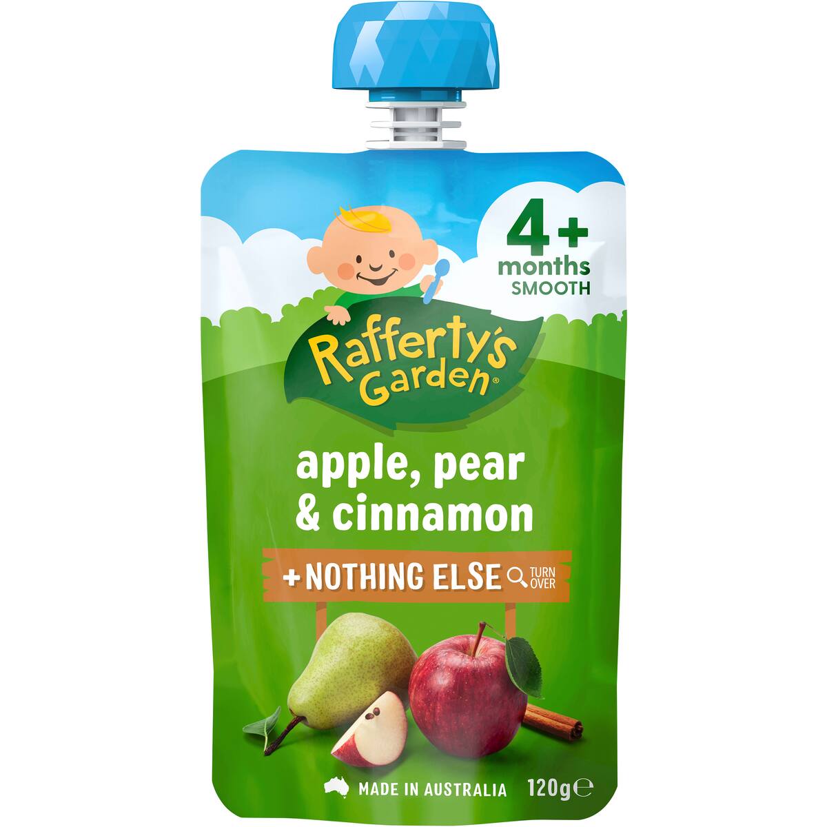 Rafferty's Garden Baby Food Pouch Apple Pear & Cinnamon 4+ Months 120g