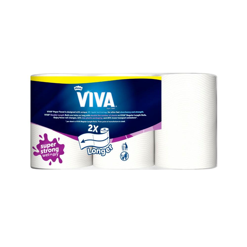 Viva Paper Towel Double Length White - 3 pack