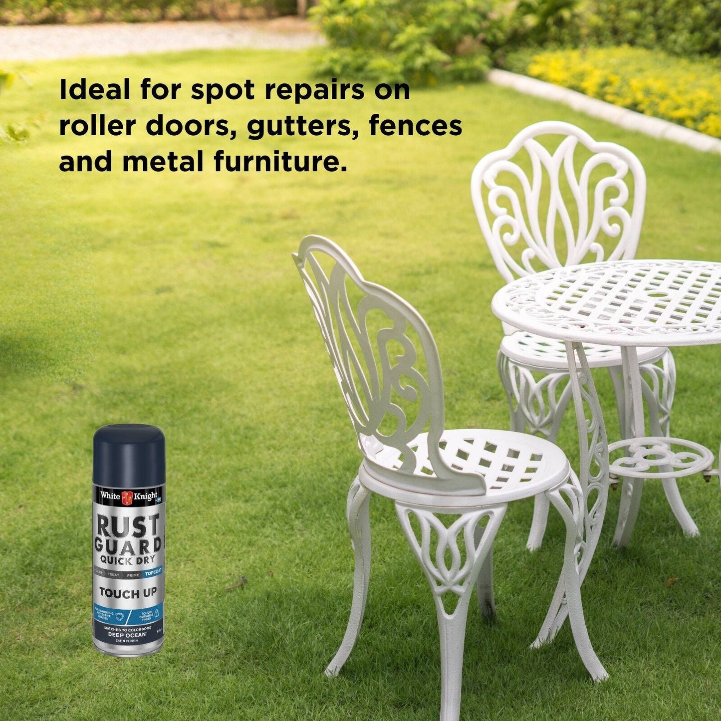 White Knight Rust Guard Deep Ocean Satin Touch Up Spray Paint - 300g