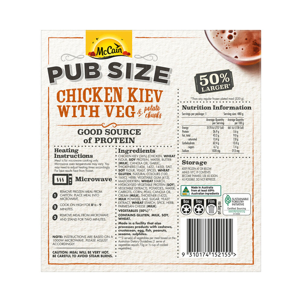 McCain Pub Size Chicken Kiev - 480g