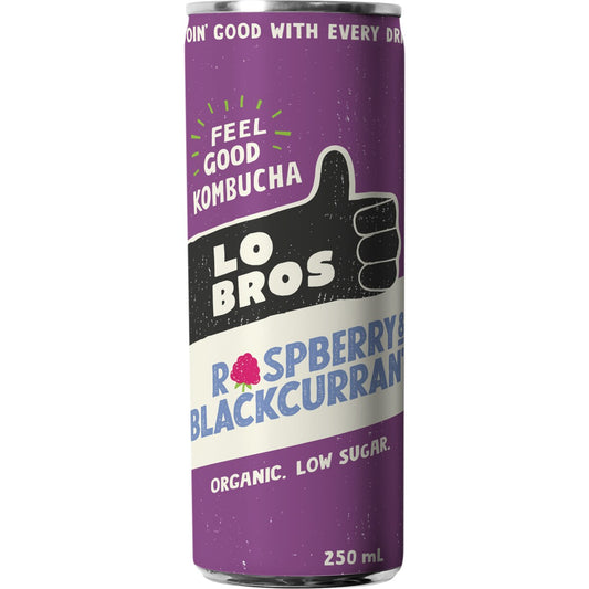 Lo Bros Kombucha Raspberry & Blackcurrant 250ml X 4 Pack