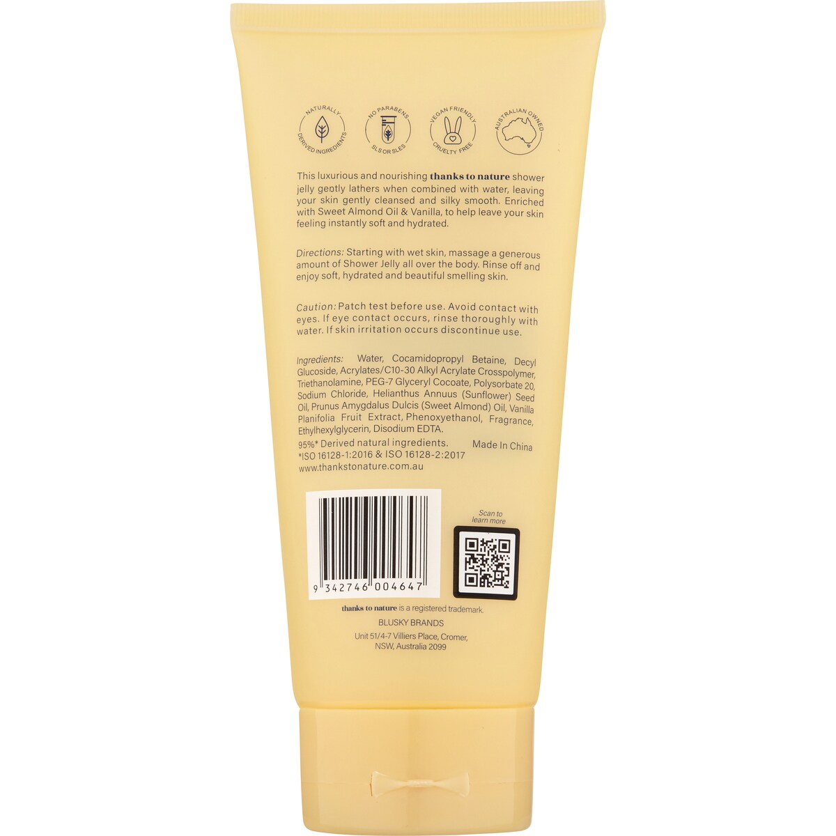 Thanks To Nature Shower Jelly Body Wash Nourish 250ml