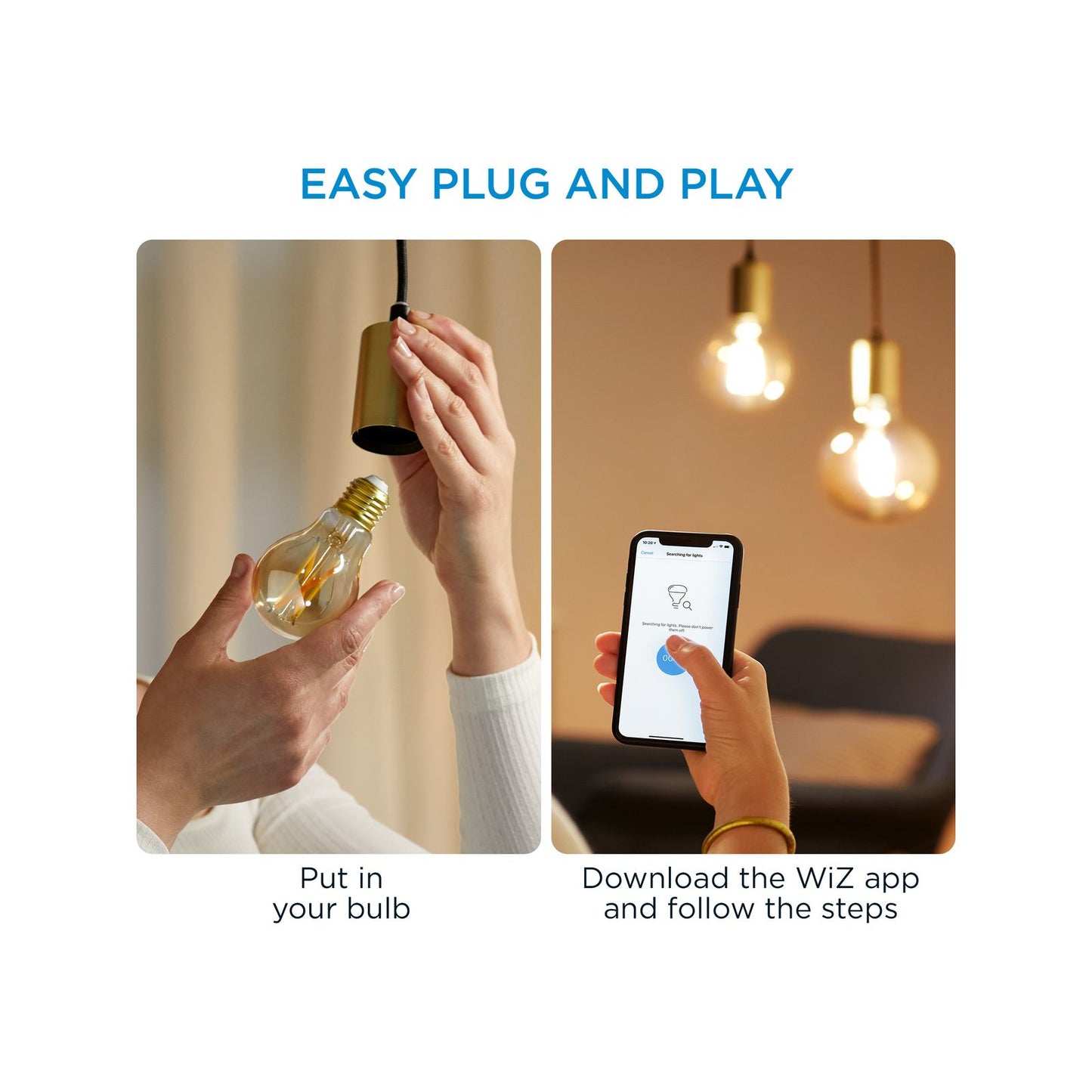 Wiz A60 E27 LED Smart Filament Globe - 7W - 640lm