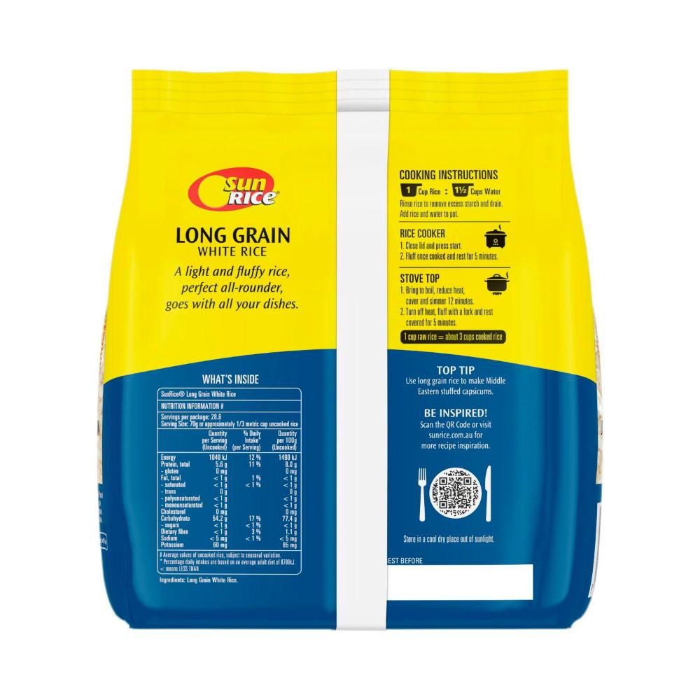 Sunrice Premium Long Grain Rice - 2kg