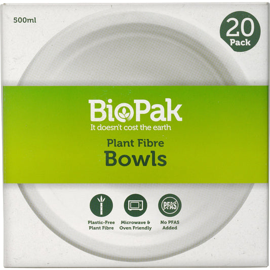 Biopak Plant Fibre Bowls 20 Pack