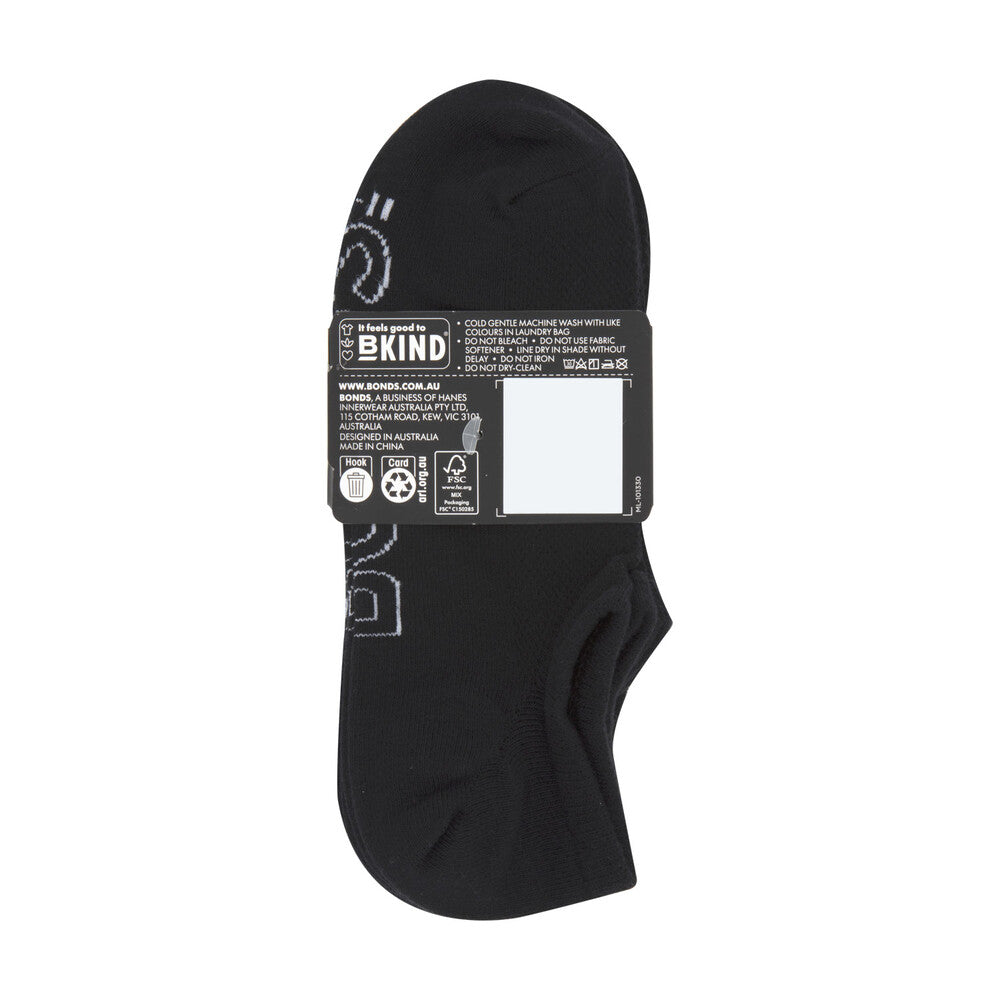 Bonds Womens Logo Light No Show Size 3 - 8 - 4 pack