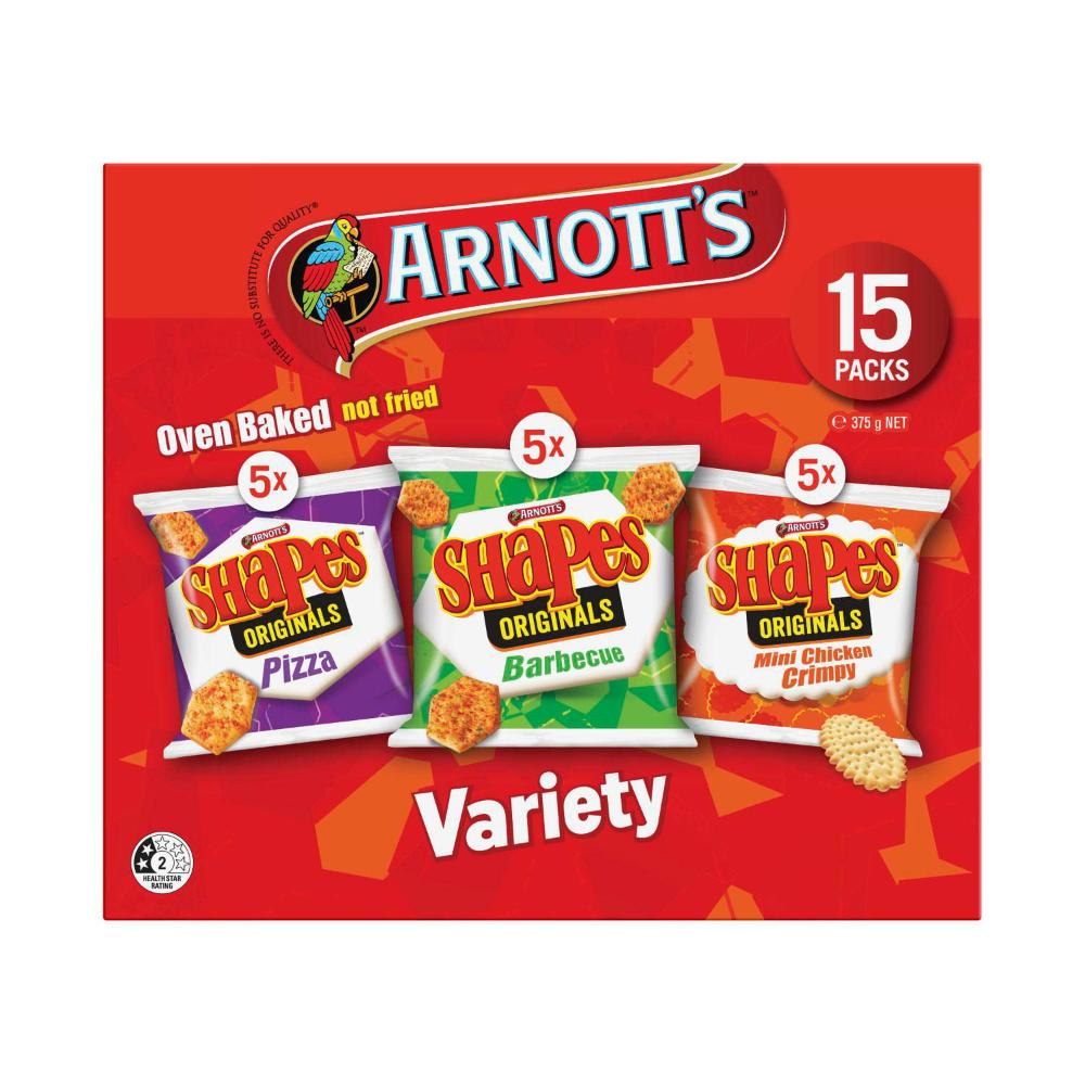 Arnott's Shapes Variety Multipack 15 Pack - 375g