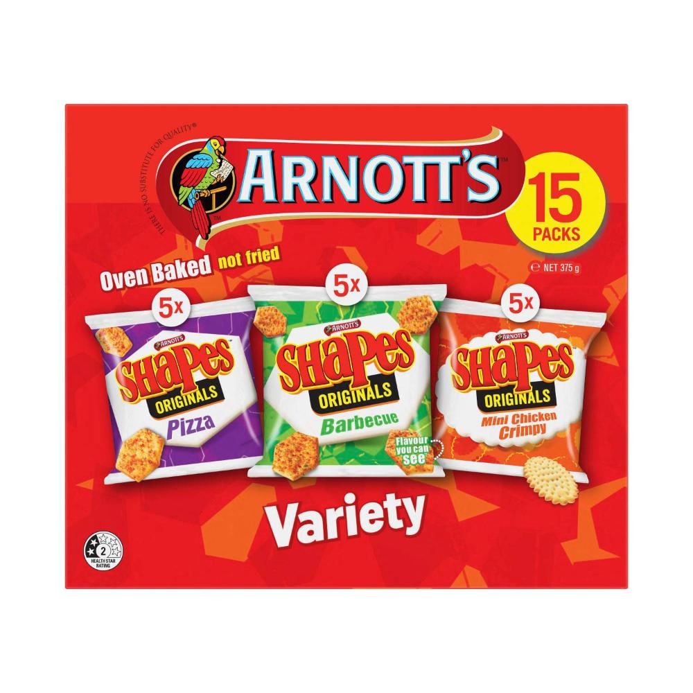 Arnott's Shapes Variety Multipack 15 Pack - 375g