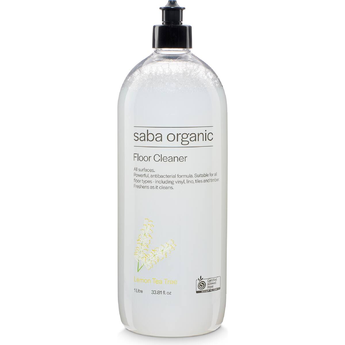 Saba Organics Floor Cleaner Lemon Scented Tea Tree 1l
