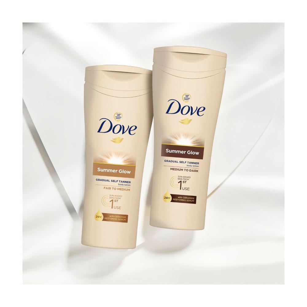 Dove Summer Glow Gradual Self Tanner Body Lotion Fair To Medium - 250mL