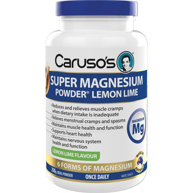 Caruso's Super Magnesium Powder Lemon/Lime 250g - Daily Magnesium Boost