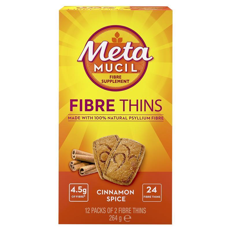 Metamucil Fibre Thins Cinnamon Spice 24 Pack
