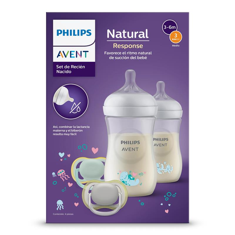 Avent Natural Response Gift Pack Sea Design Bottle 260ml