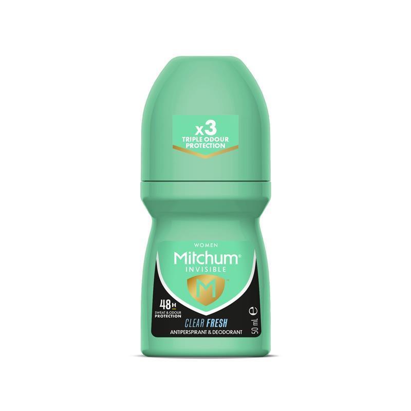 Mitchum for Women Antiperspirant Deodorant Roll On Invisible Clear Fresh 50ml