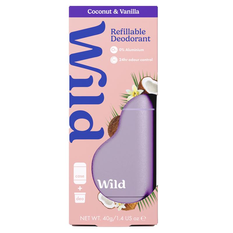 Wild Deodorant Stick Purple Case Coconut & Vanilla 40g