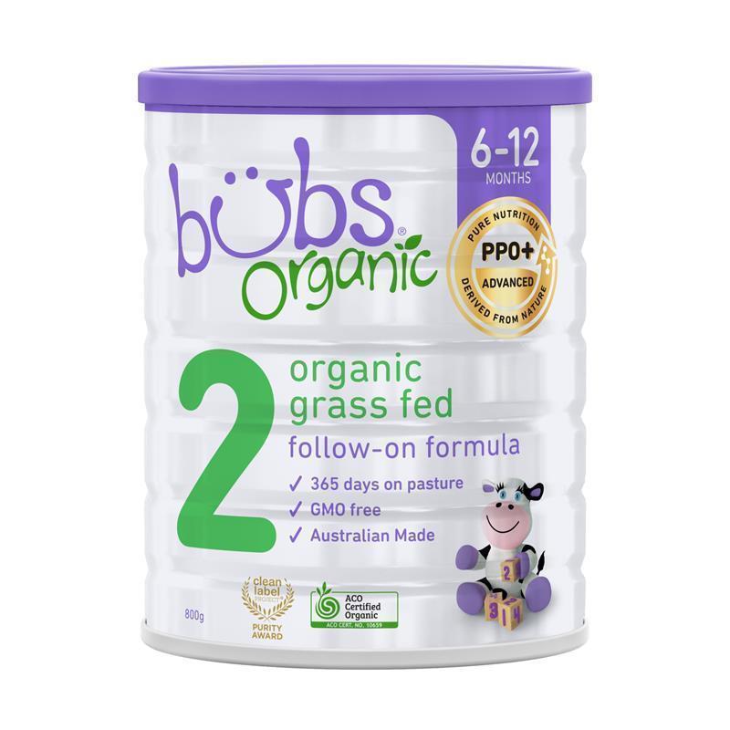 Bubs Organic Grass Fed Follow-on Milk Formula 800g - Ideal for Growing Infants