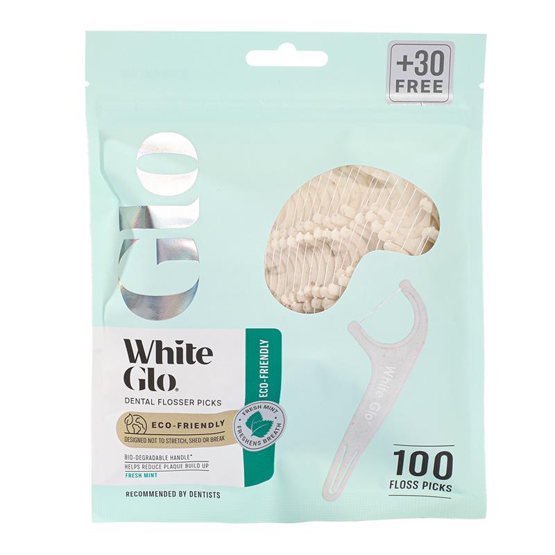White Glo Flossers Eco Friendly Mint 70 Pack