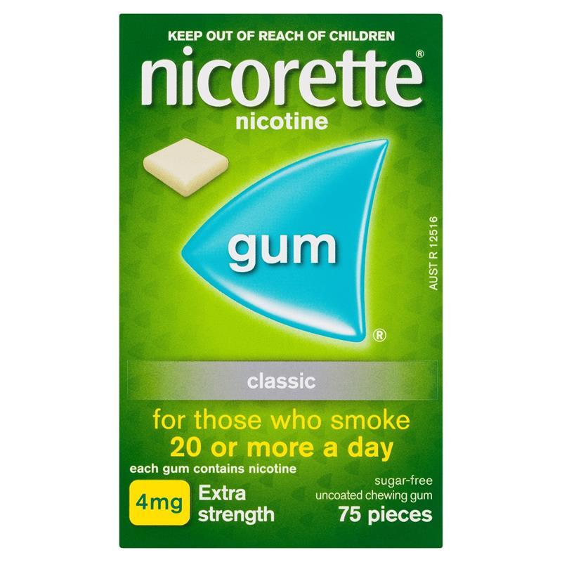 Nicorette Gum 4mg Classic 75 Pieces