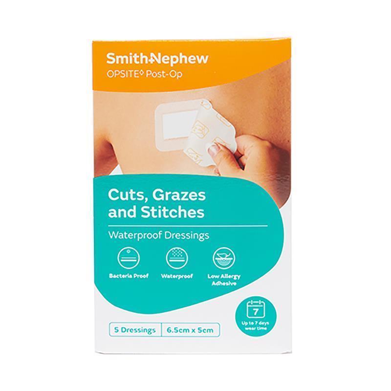 Opsite Post-Op Waterproof Dressing 6.5cm x 5cm - 5 Pack