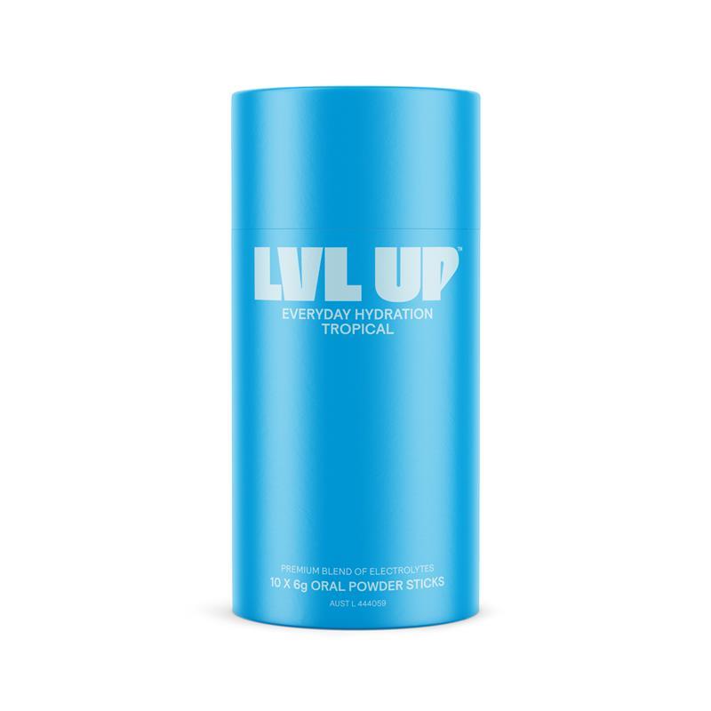 Lvl Up Everyday Hydration Sticks Tropical 10 Pack