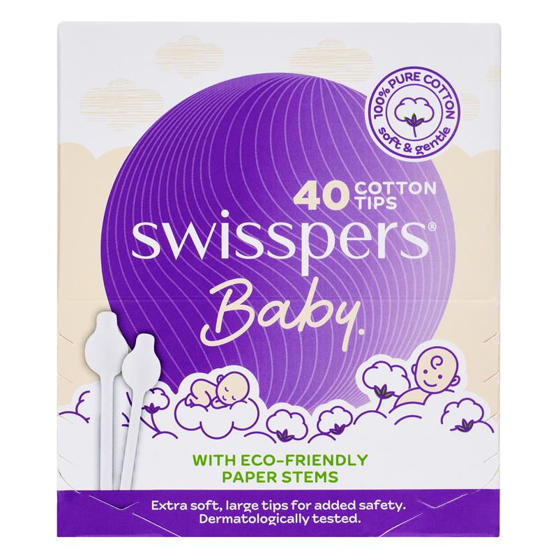 Swisspers Baby Cotton Tips Paper Stems 40