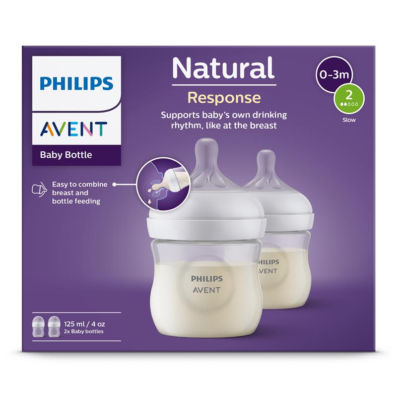 Avent Natural Response Feeding Bottle 125ml 2 Pack