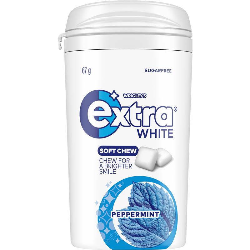 Wrigleys Extra Soft Chew Peppermint Bottle 67g