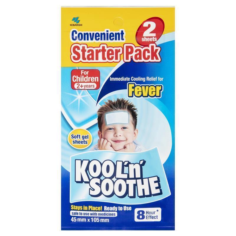 Kool n Soothe Kids Fever Relief 2 Sheets - Gentle Cooling for Fever
